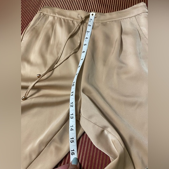 NWT AMANDA MARIA Drawstring Tan Wide-Leg Pants size L - Picture 4 of 5